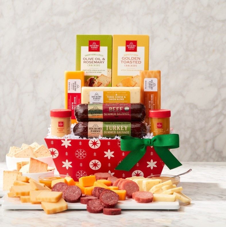 Hickory Farms Holiday Cheese, Crackers & Sausage Gift Basket